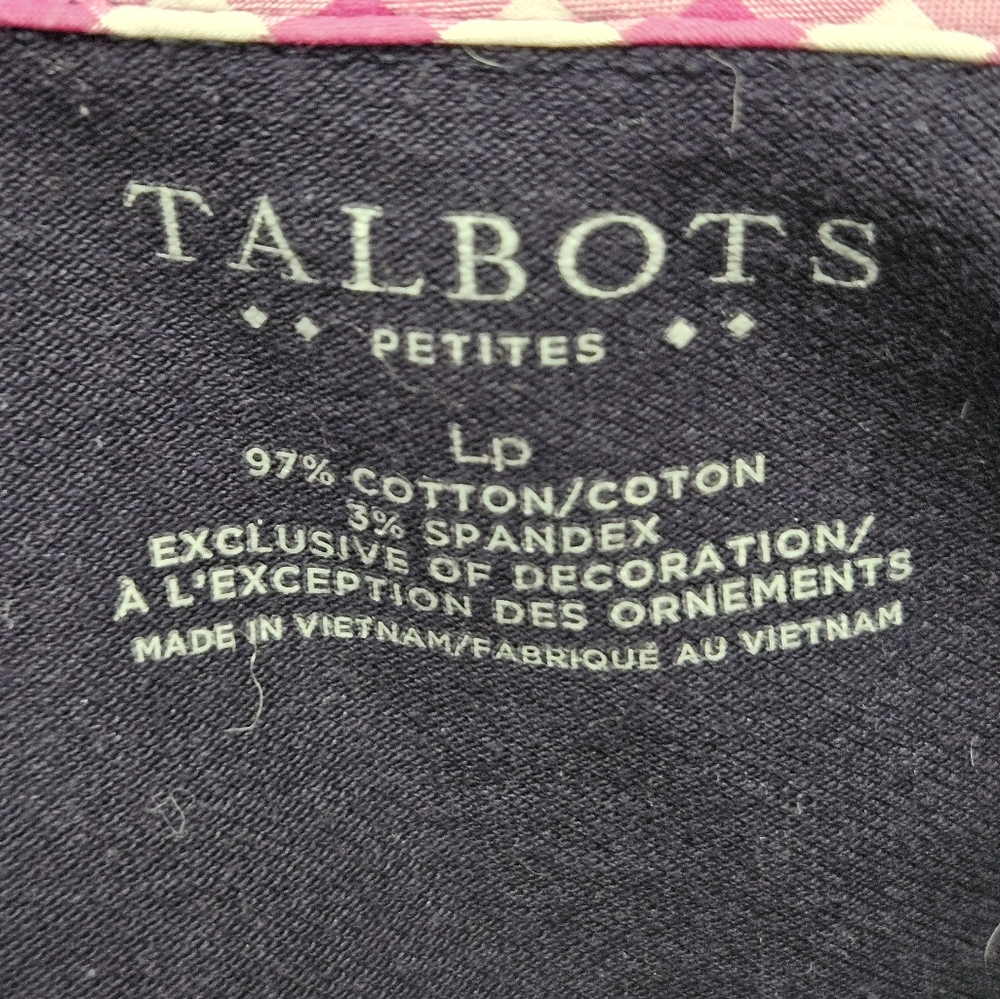 Talbot's Navy Polo Flamingo Preppy Casual Womens Sz LP - Picture 7 of 7